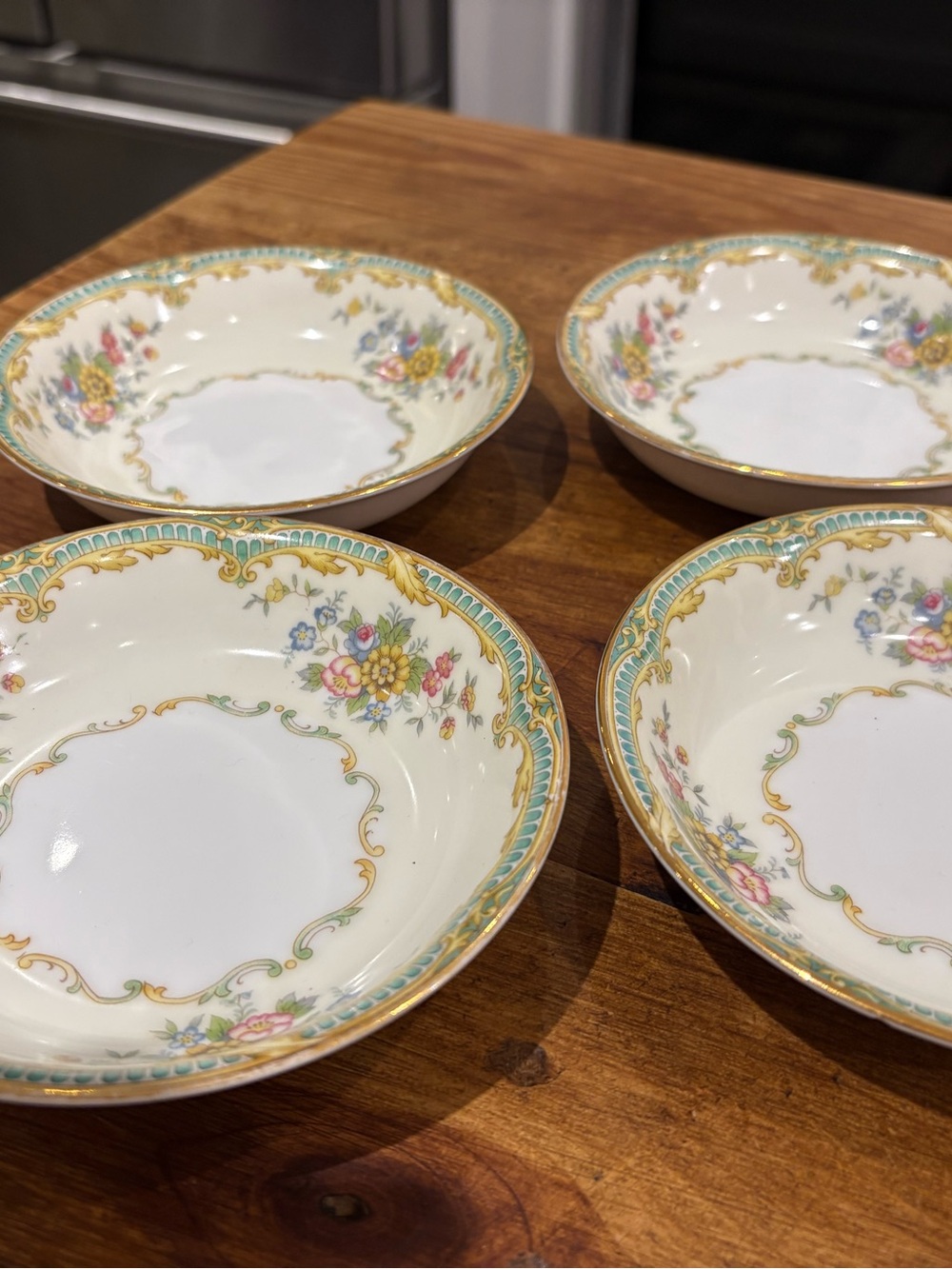 Vintage Noritake Jasmine Floral Porcelain Dessert Bowls